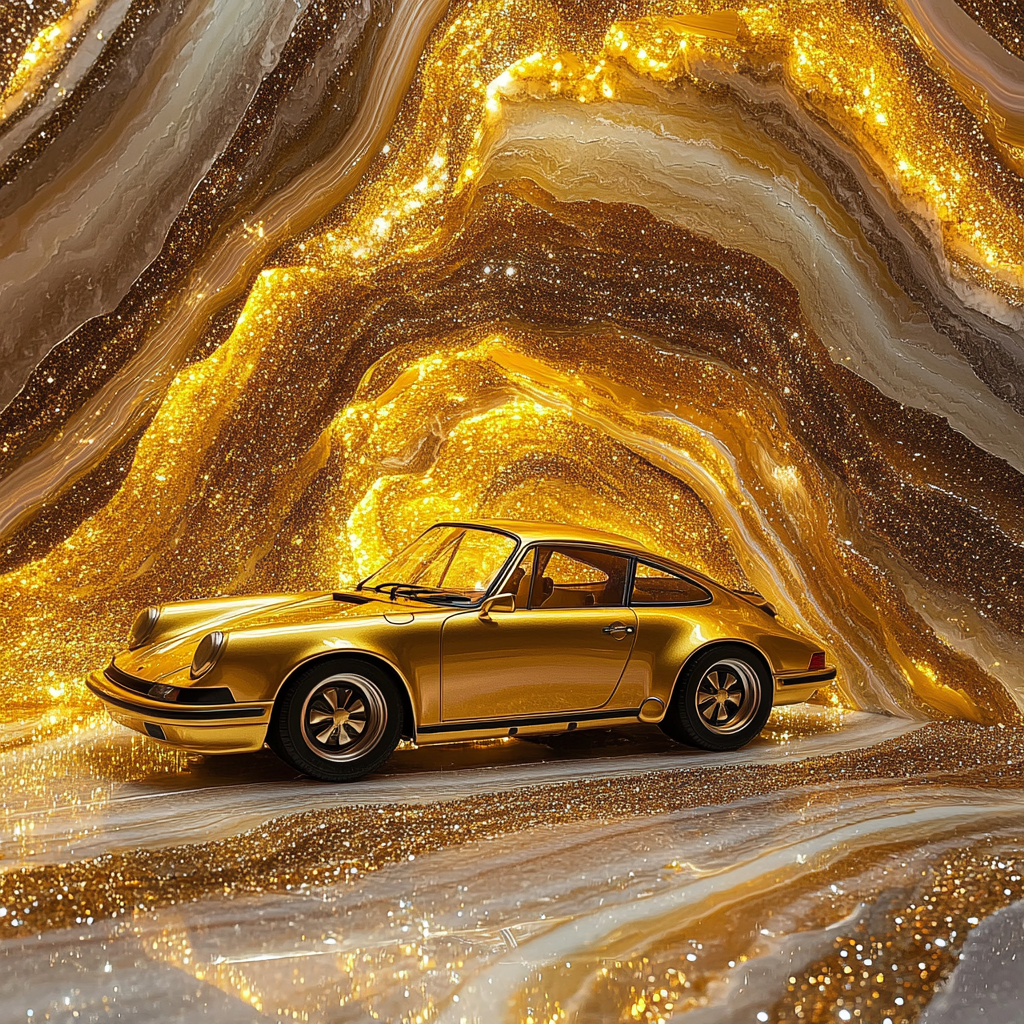 Closeup Marble Wallpaper Shiny Porsche 911