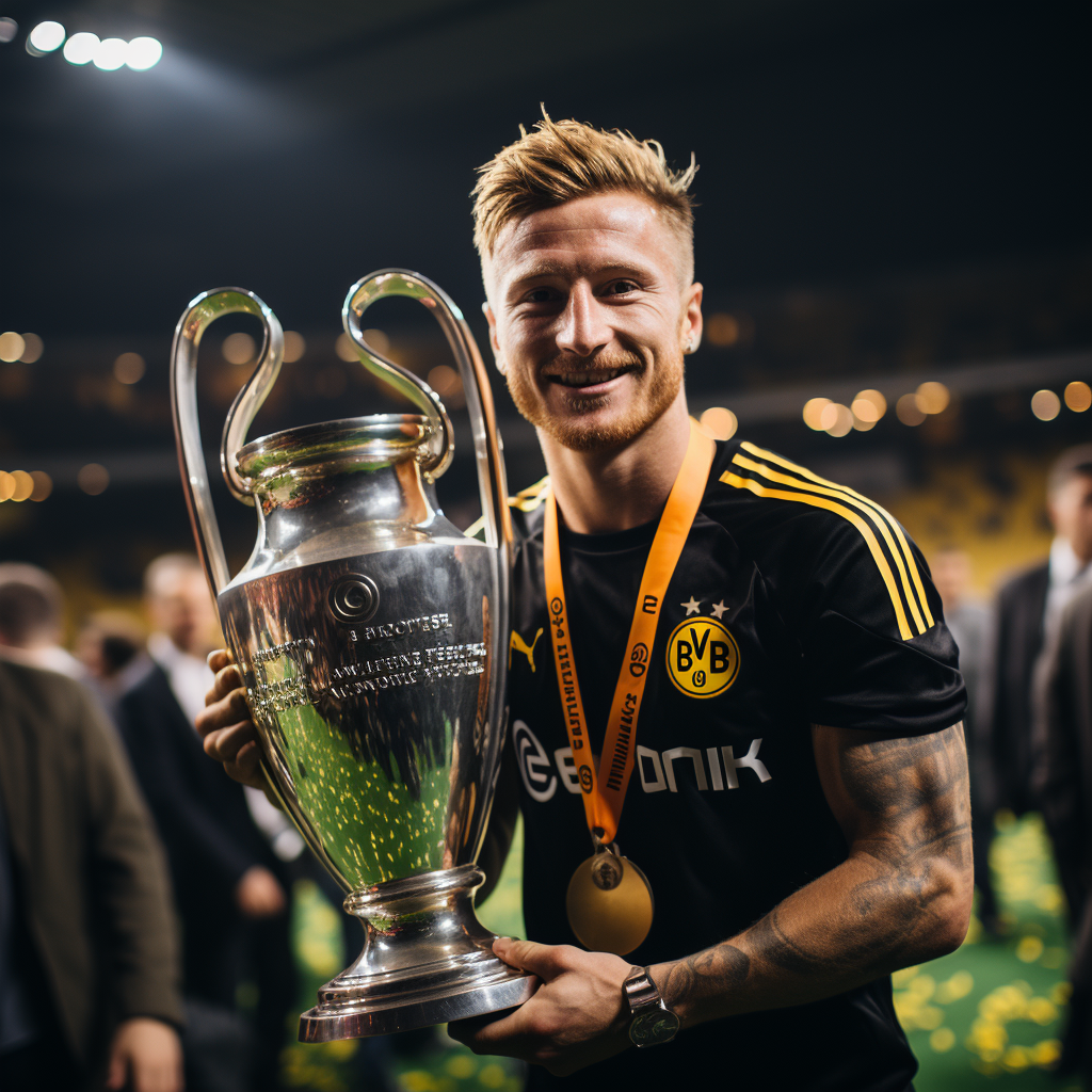 Marco Reus celebrates winning Champions League