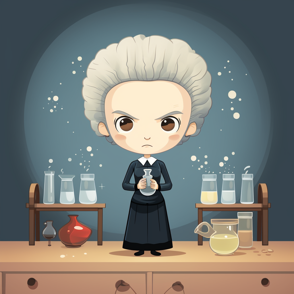 Marie Curie painting by Yoshitomo Nara