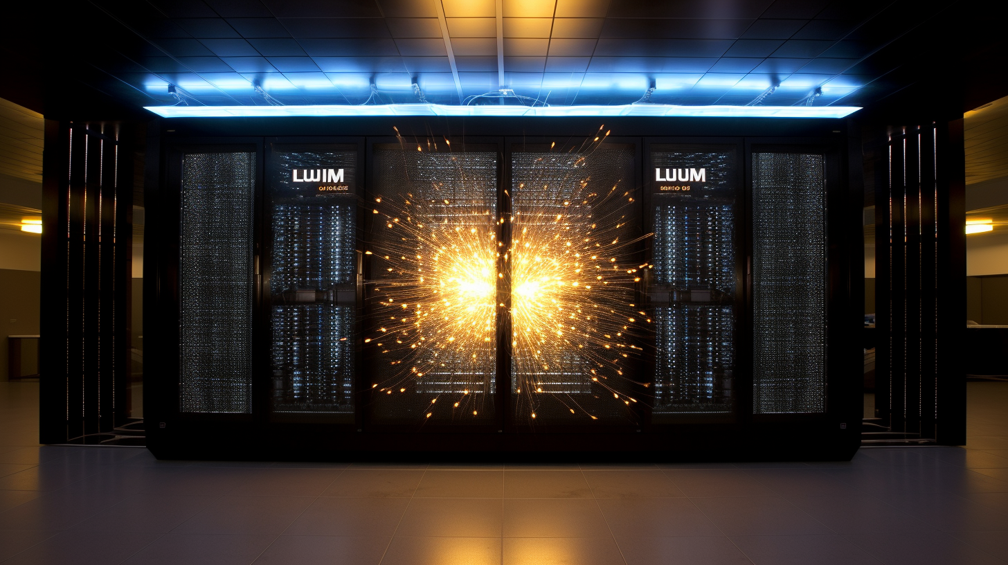 Powerful LUMI supercomputer in action