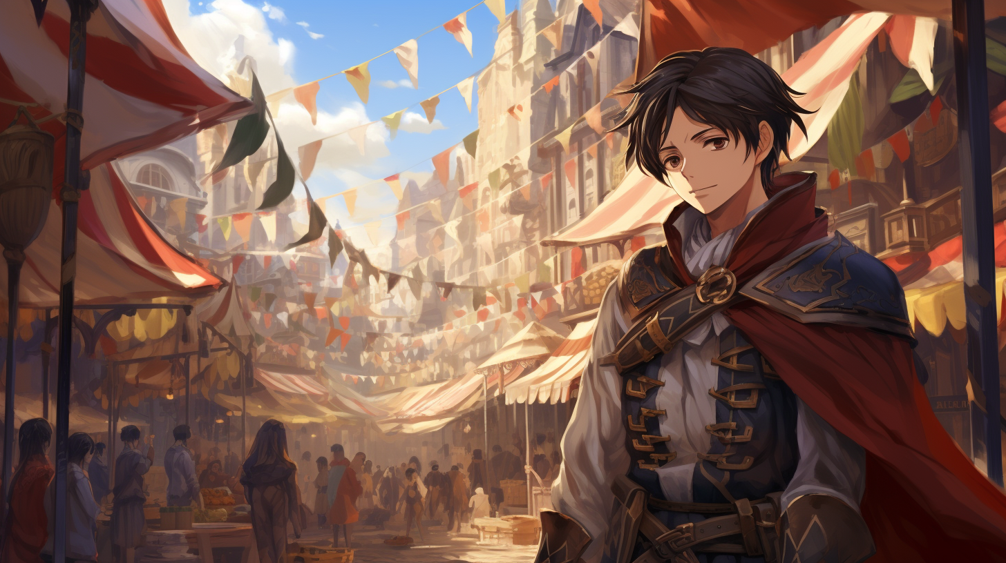 Medieval Market Street Armor Wallpaper