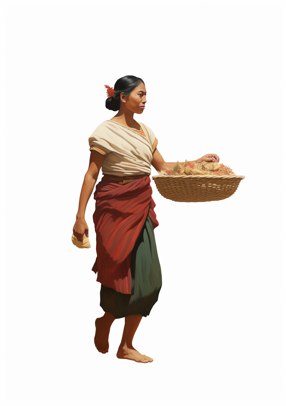 Mayan Woman Carrying Food to Market