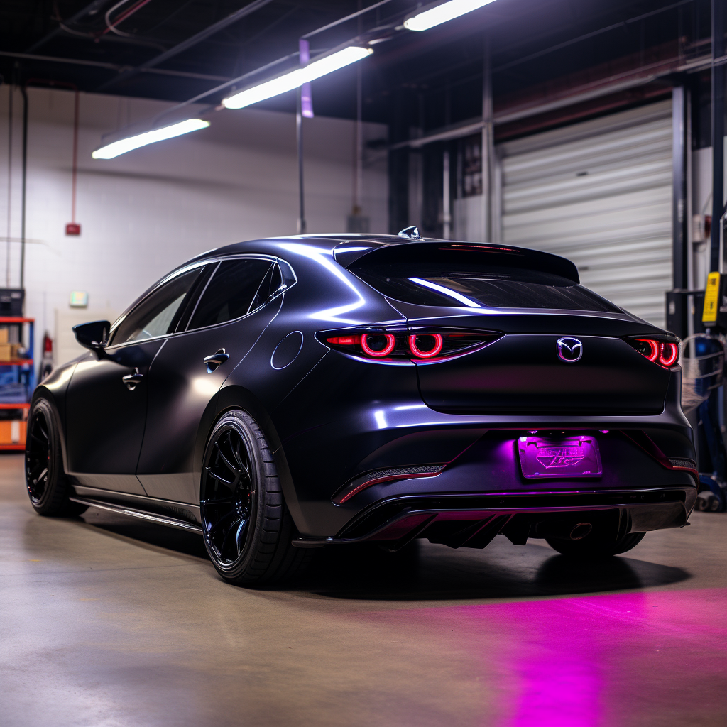 Custom Mazda 3 with Purple Accent Lights