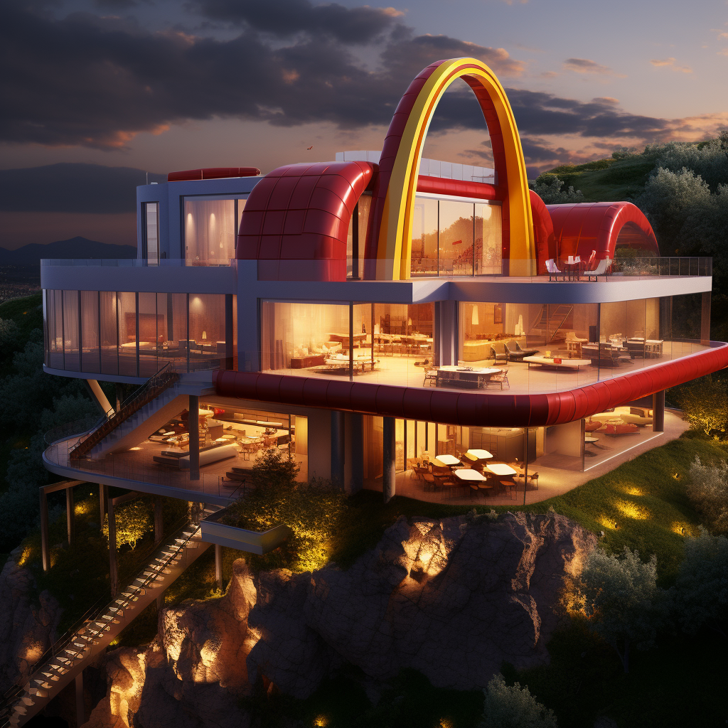 McDonald's themed hillside mansion