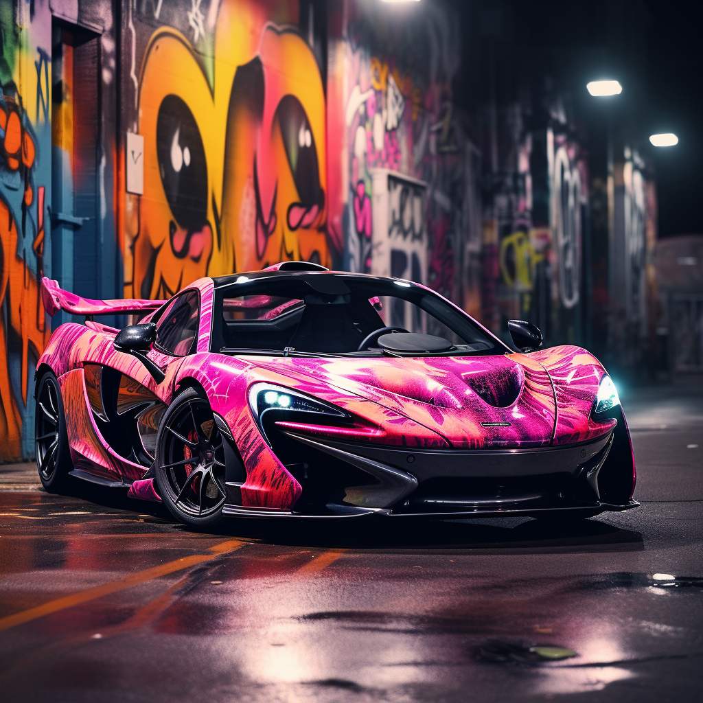 Colorful McLaren P1 street art