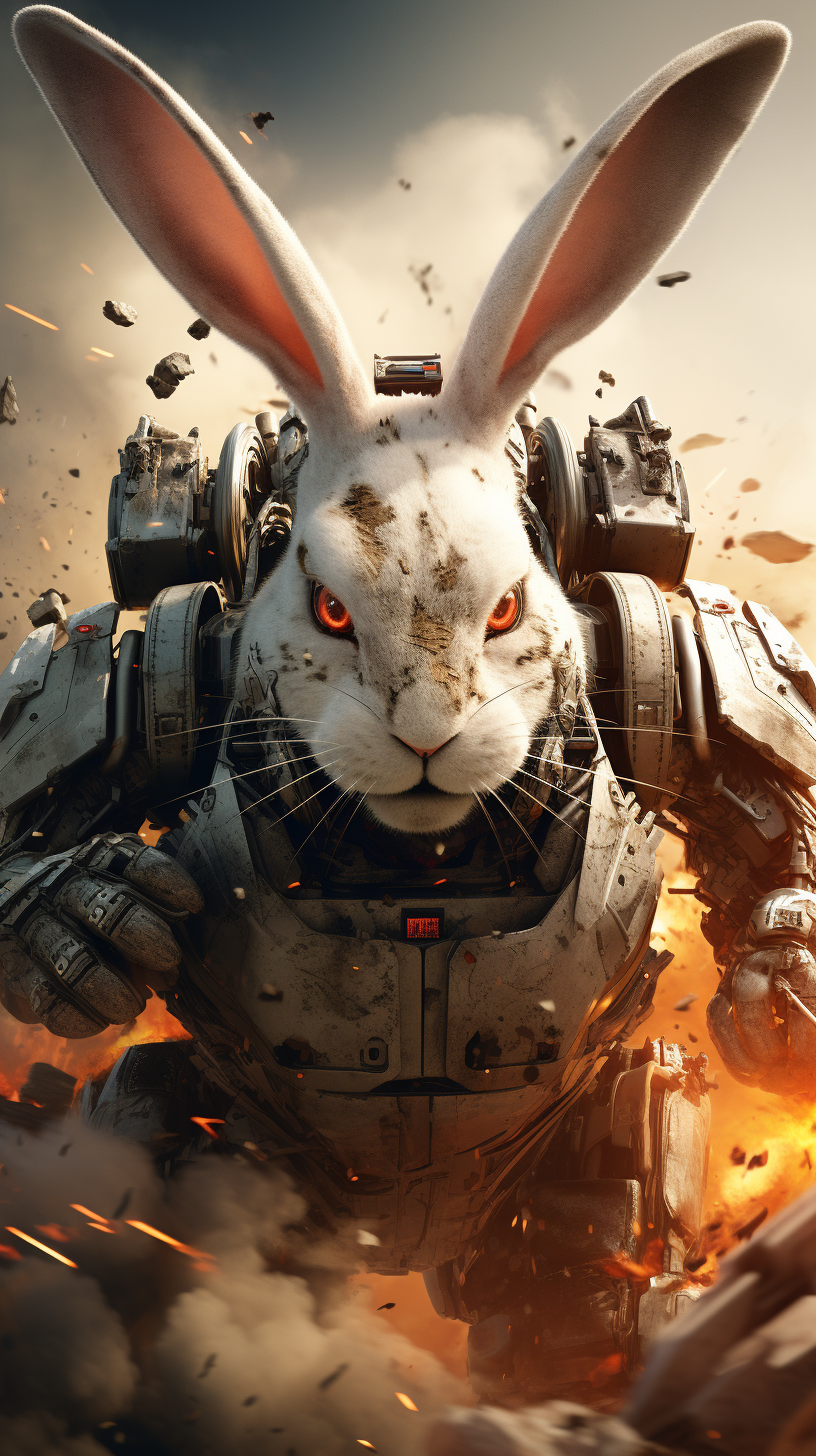 Mechanical Rabbit Transformers Fight Explosion Picture