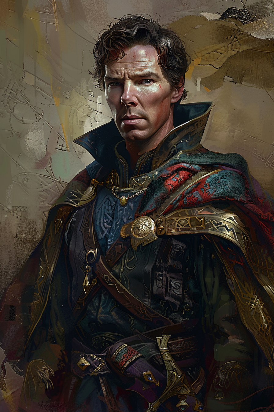 Benedict Cumberbatch medieval fantasy villain portrait