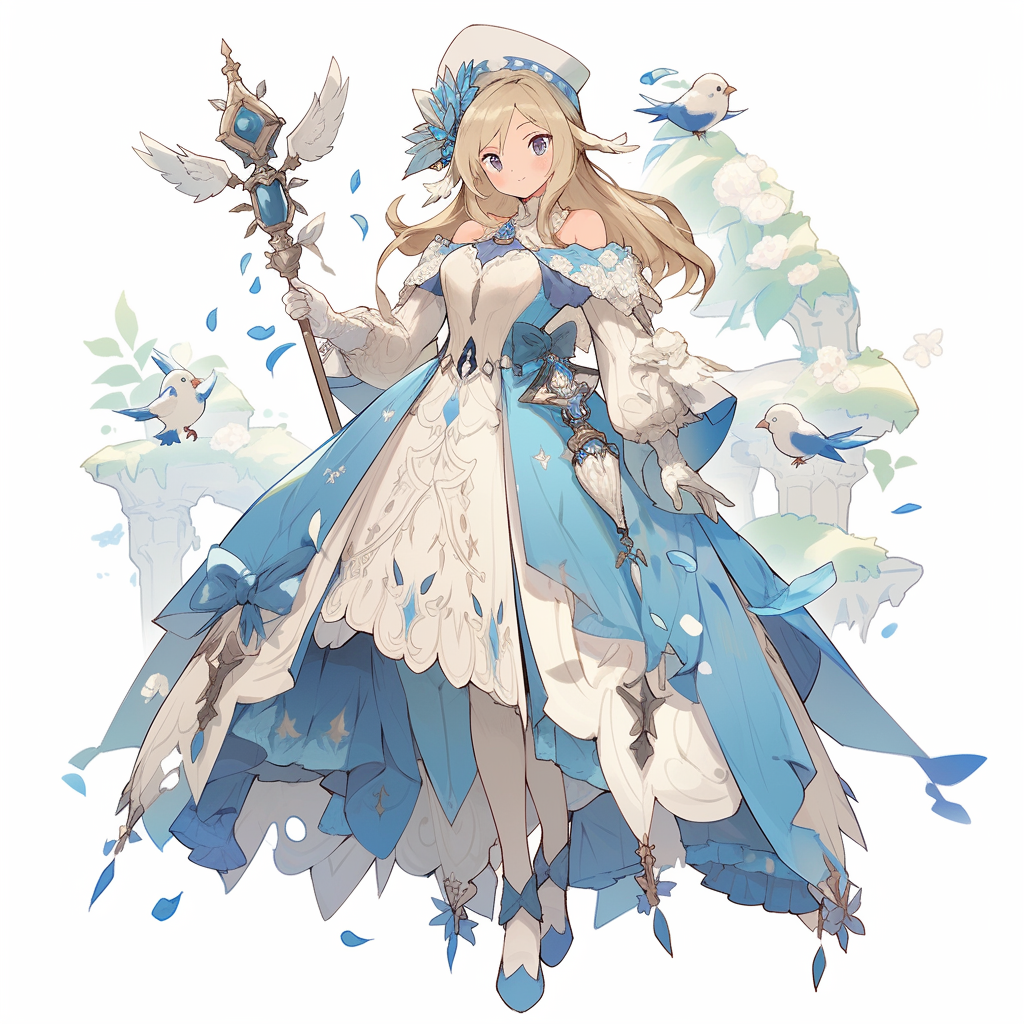 Beautiful blonde bioroid girl in medieval fantasy attire