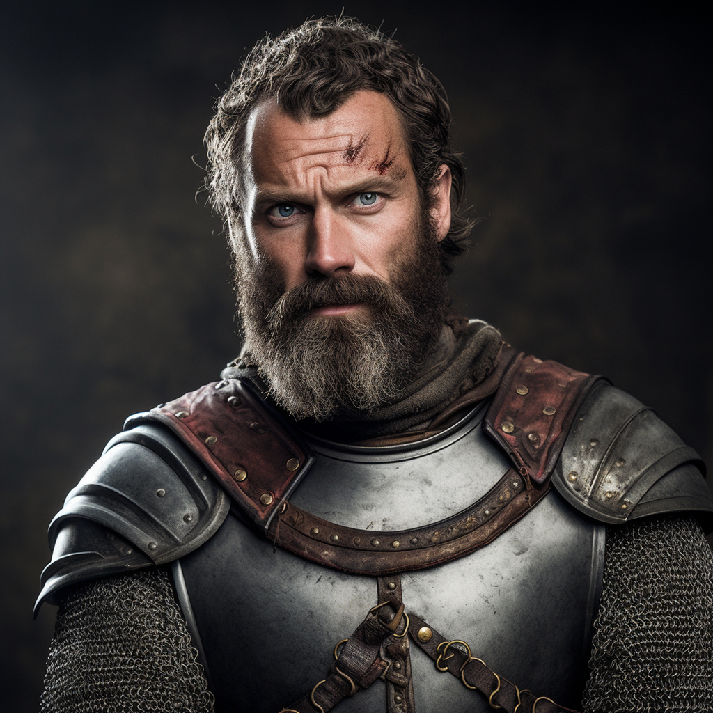 Medieval Knight Liev Schruber with Fuffy Beard