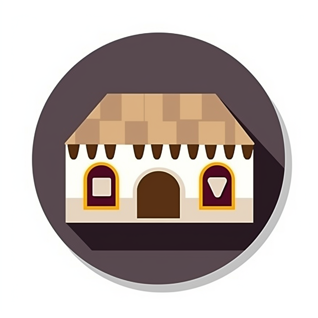 Vector icon of a medieval shop