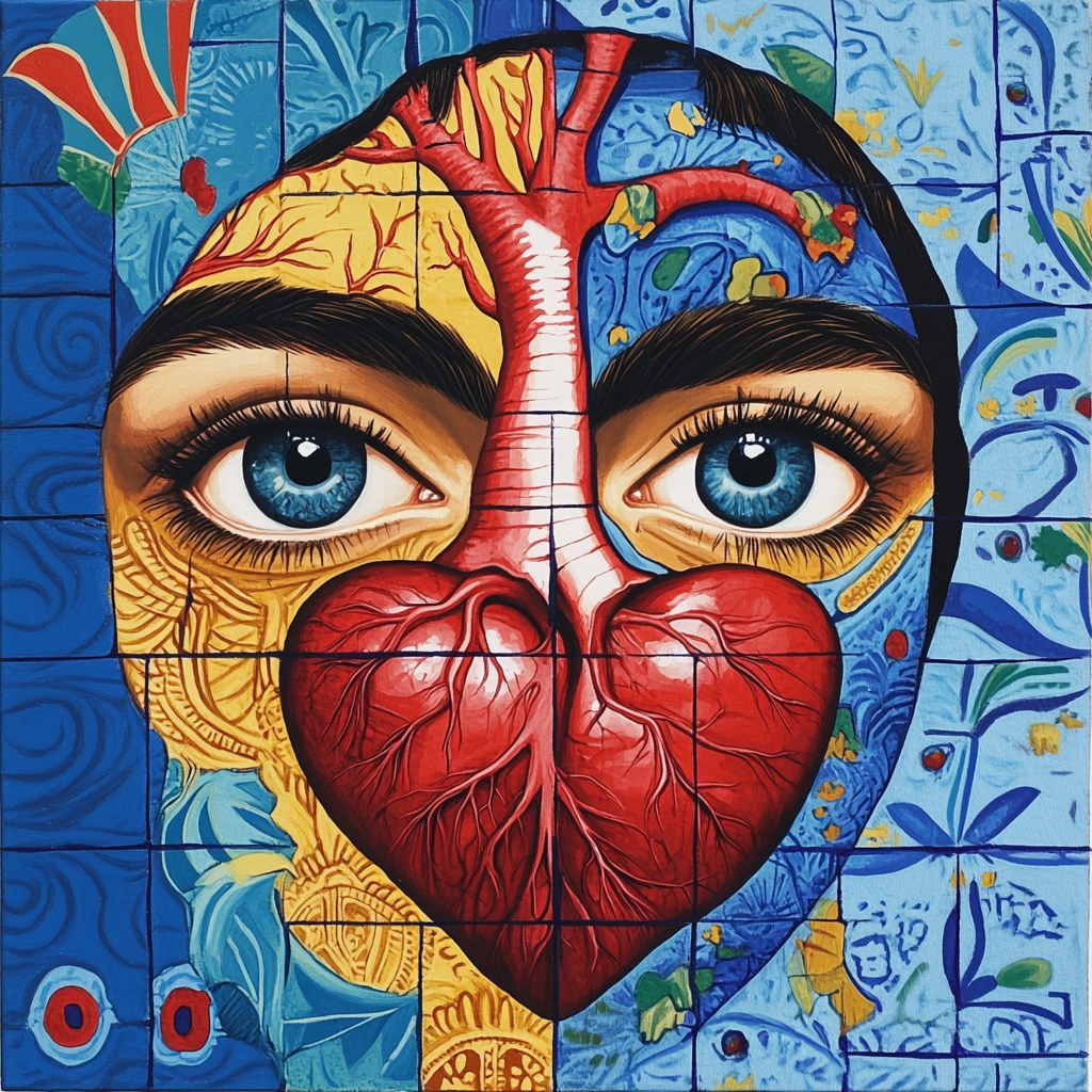 Mexican Loteria Eye Heart Card