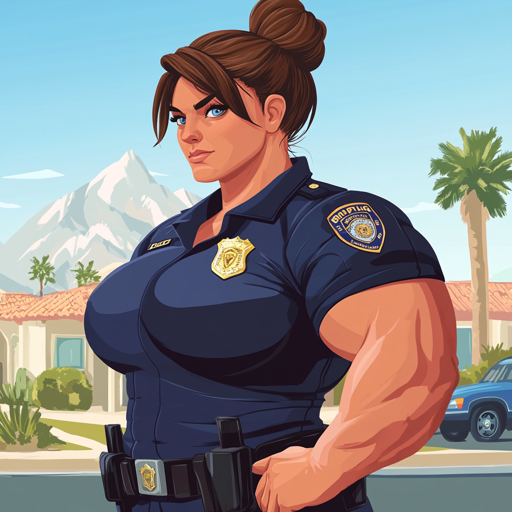 Muscular Female Police Officer Profile