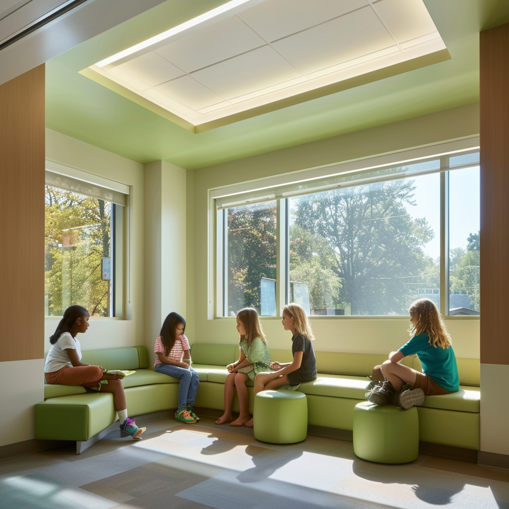 Peaceful Classroom Corner Seating Discussion