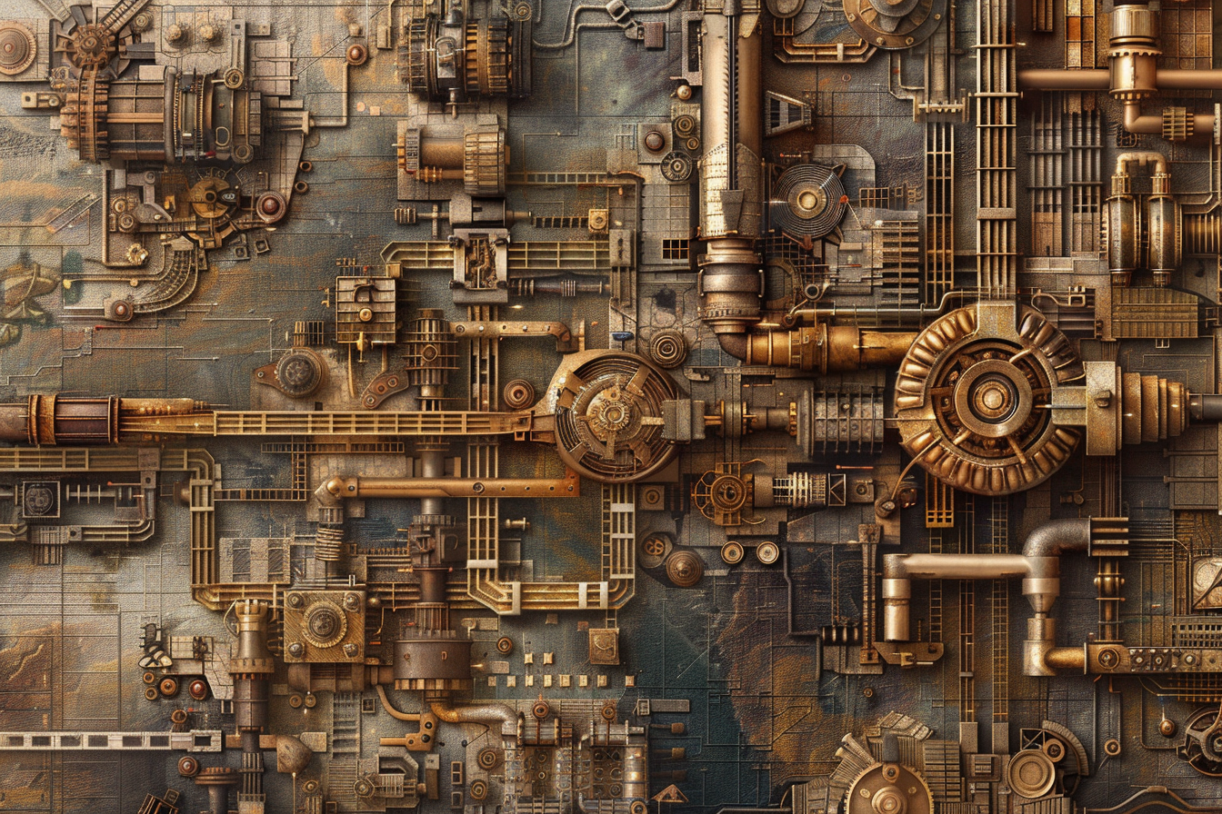 Steampunk industrial city map design