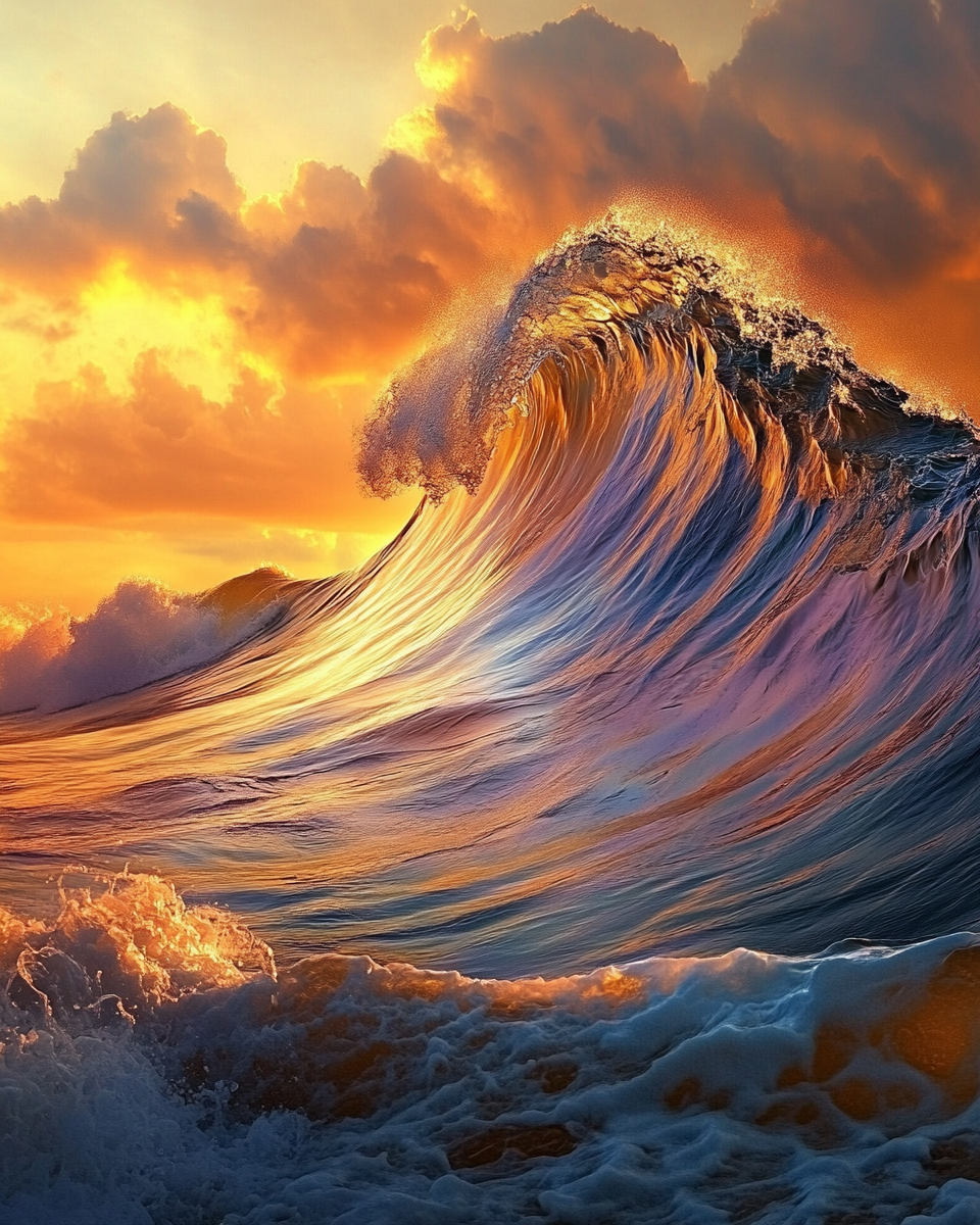 Colossal wave at sunrise