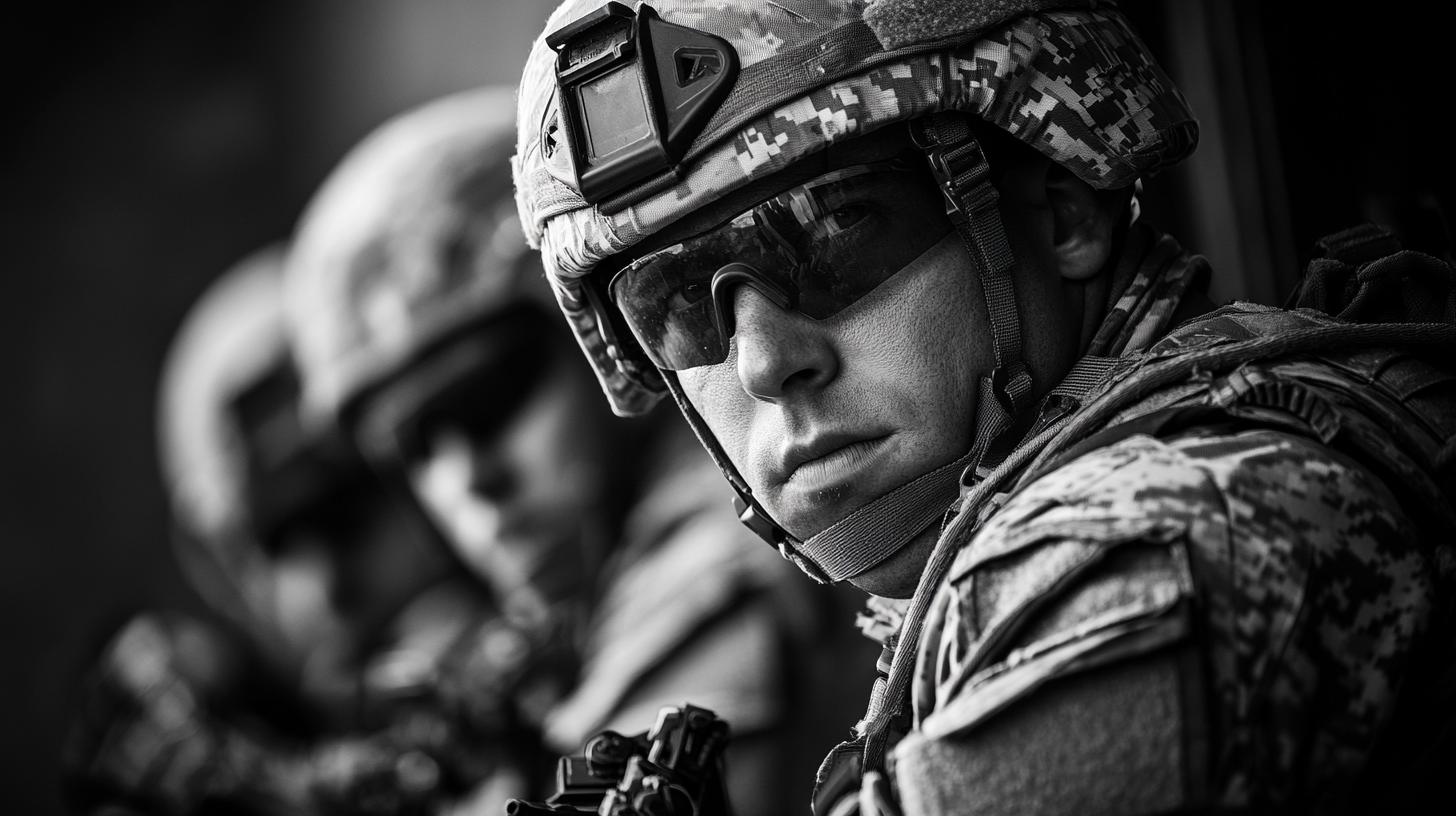 tactical team leadership monochrome photo