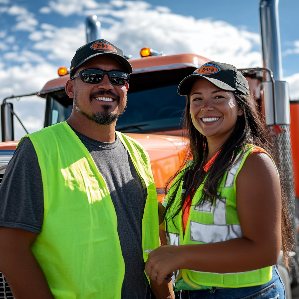 Truck drivers celebrating Labor Day