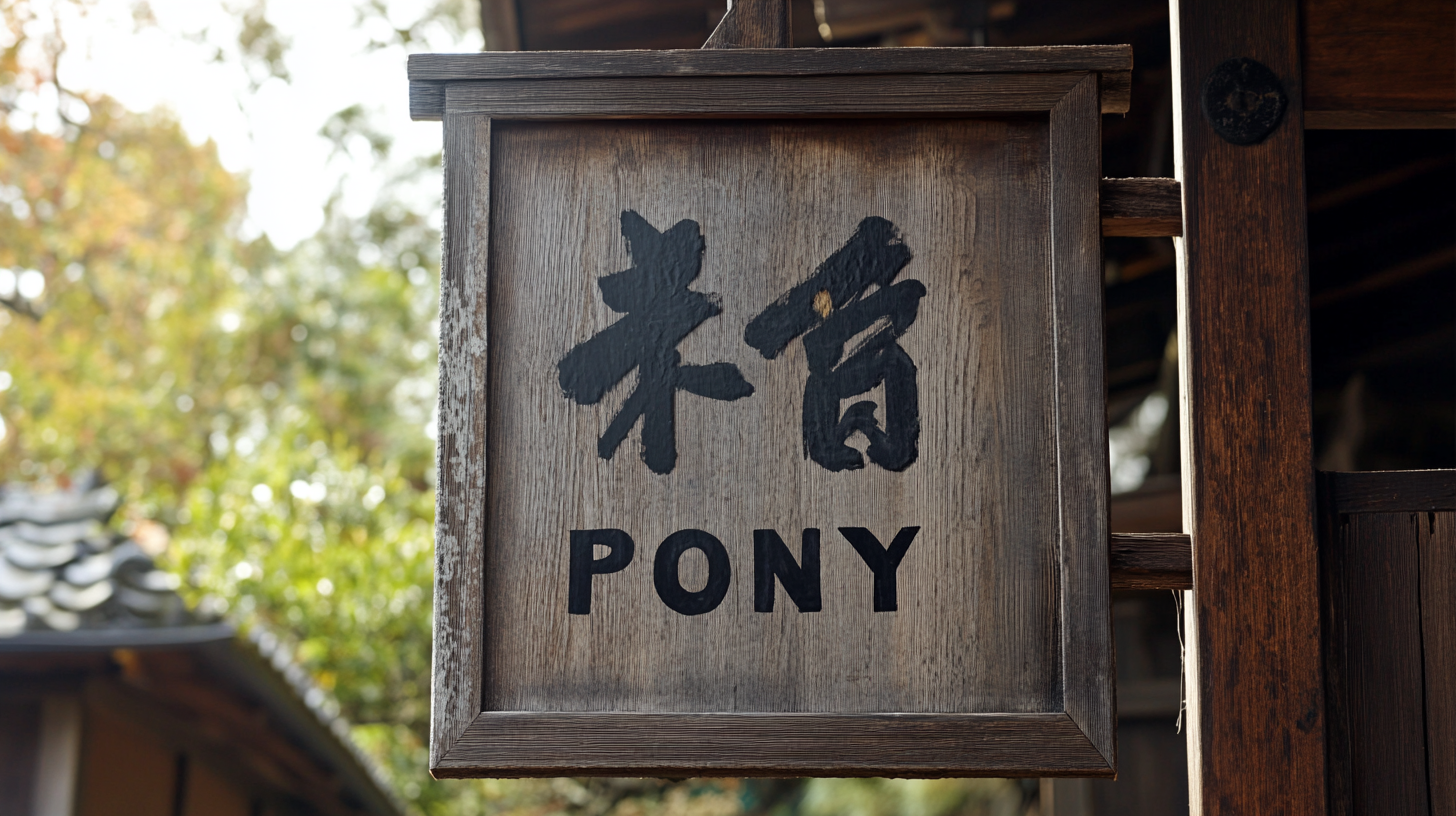 Pony Calligraphy Wooden Signboard Zen