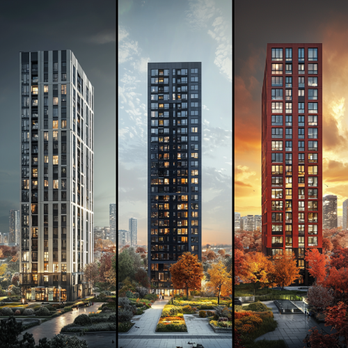  A colorful image of three blocks with photos