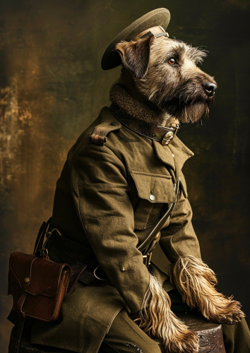 4.  Airdale Dog in WW2 Soldier Uniform