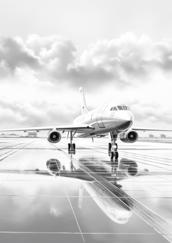4. Monochrome drawing of Concorde showcasing elegance and aerodynamics