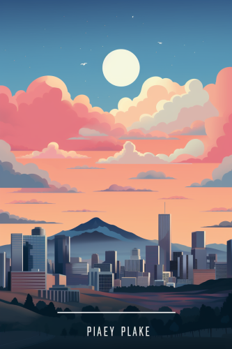 4. Scenic Denver, Colorado skyline artwork 4. Scenic Denver, Colorado skyline artwork
