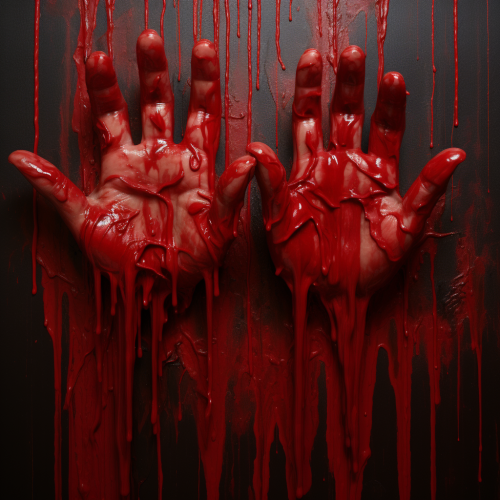 4. ALT Text for Image -  Colorful handprints dripping red paint