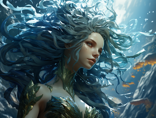 Merfolk illustration with beautiful features
