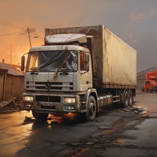 4. Broken brick wall with a realistic appearance