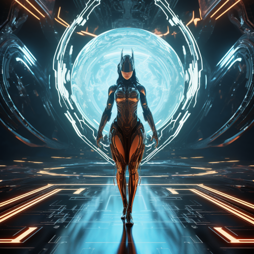 4. Futuristic digital landscape image with Valkyrie