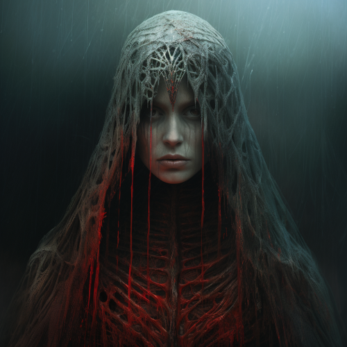 4. Haunting vampire portrait in Beksiński style