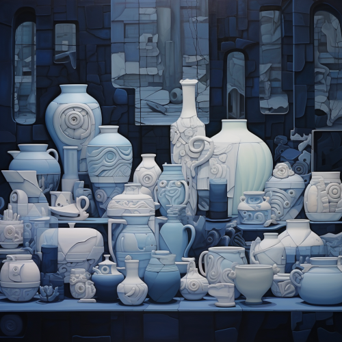 4. Quilted porcelain vessels in gotham style