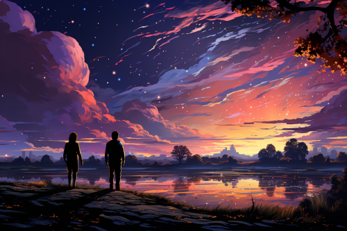 4. Expressive starry night sky with clouds