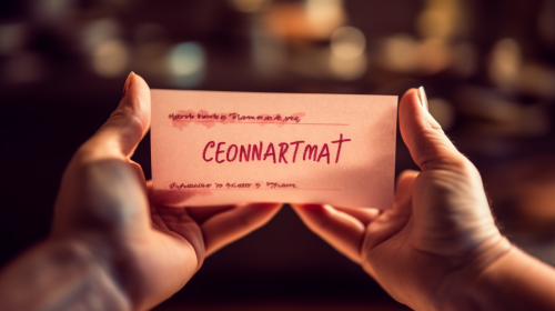 4. Hands holding letter, symbolizing final payment confirmation.