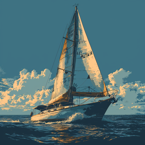 4. Sailboat business logo with text  ALATAIR 4. Sailboat business logo with text  ALATAIR