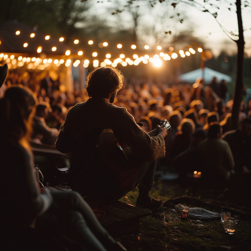 4. Energetic outdoor concert with 300 attendees