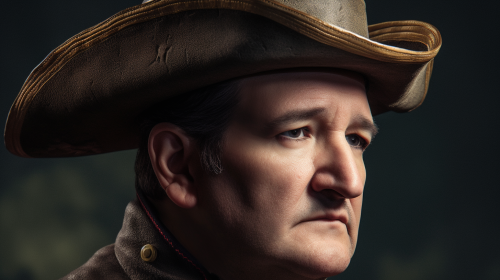 4. Image of Ted Cruz in revolutionary war uniform with tricorn hat