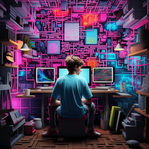 13 Year Old Boy Playing Tetris