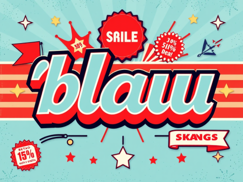 1950s Inspired 'Blau' Advertisement Graphic Design