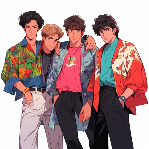 Group of young men exploring 1980s China