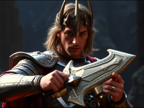 1982 DVD screengrab from dark fantasy film Excalibur.