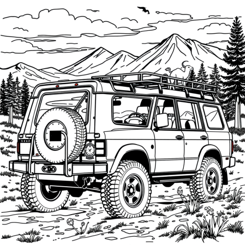 1999 Land Rover Discovery 1 Off-Road Coloring Page