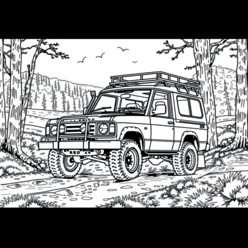 1999 Land Rover Discovery Off-Road Adventure Sketch
