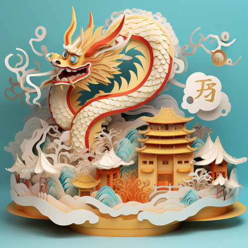Colorful dragon greeting card