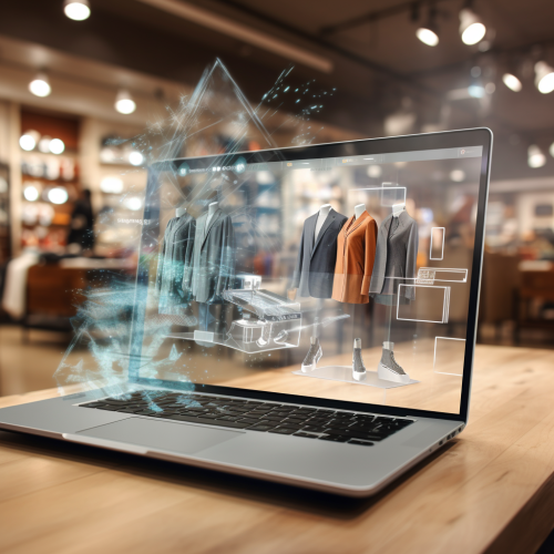 Blurry image of 3D AR avatar shopping