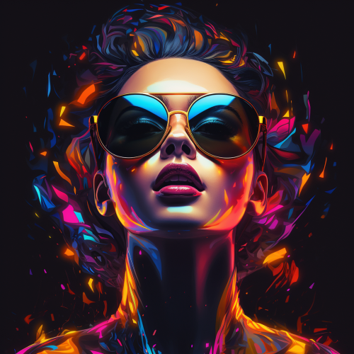 Glass face in 3D lighting