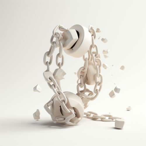 Minimalistic 3D Icon Breaking Chains