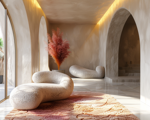 3D Textured Soft Shapes Floating Art