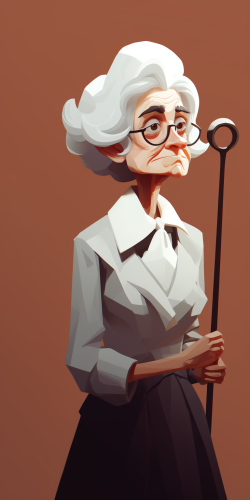 Cartoonish Rich Old Woman Illustration