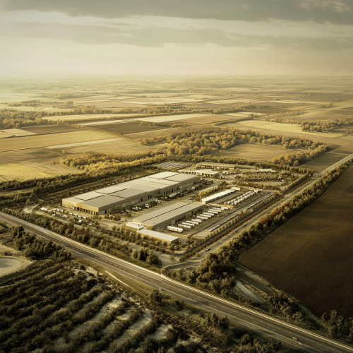 57 hectares of land with warehouse and industrial park.